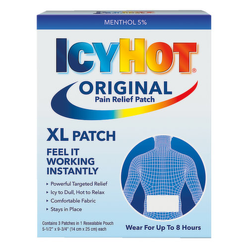 Icy Hot Original Pain Relief Patch, XL