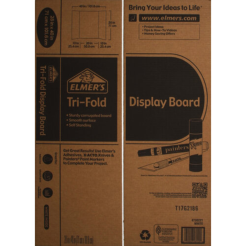 28 x 40 White Tri-Fold Corrugated Presentation Board