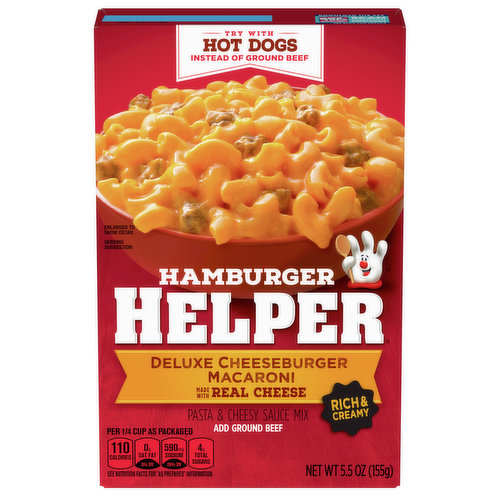 Hamburger Helper Pasta & Cheesy Sauce Mix, Deluxe Cheeseburger Macaroni, Rich & Creamy