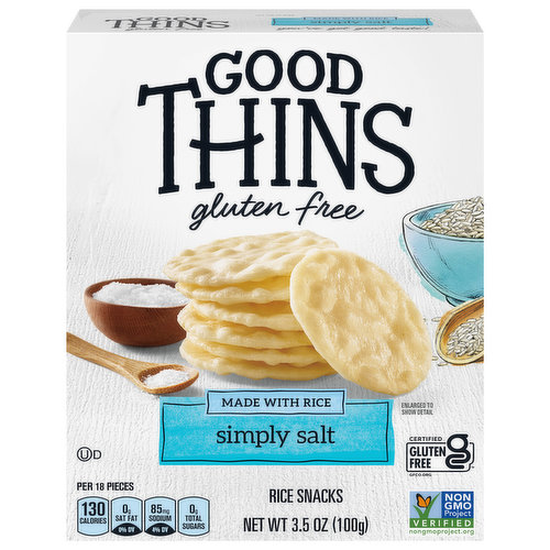 GOOD THINS Simply Salt Rice Snacks Gluten Free Crackers