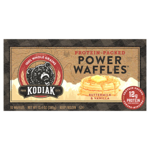 Kodiak Power Waffles, Buttermilk & Vanilla, Protein-Packed