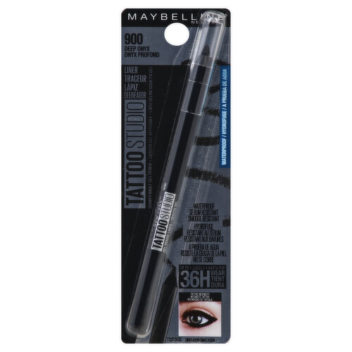 Maybelline Tattoo Studio Pencil Liner, Gel, Waterproof, Deep Onyx 900