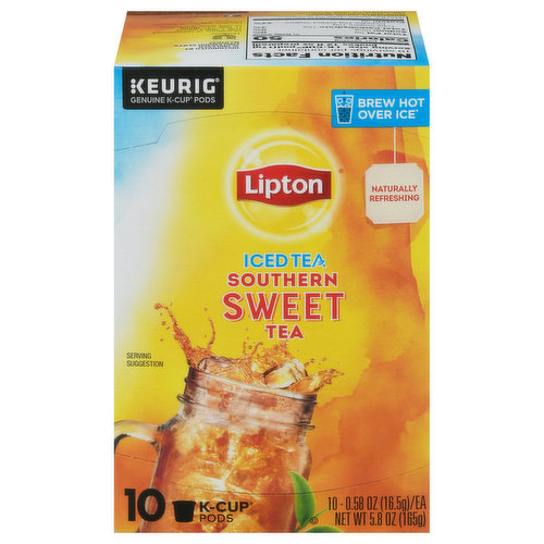 Lipton Iced Tea, Southern Sweet, K-Cup Pods