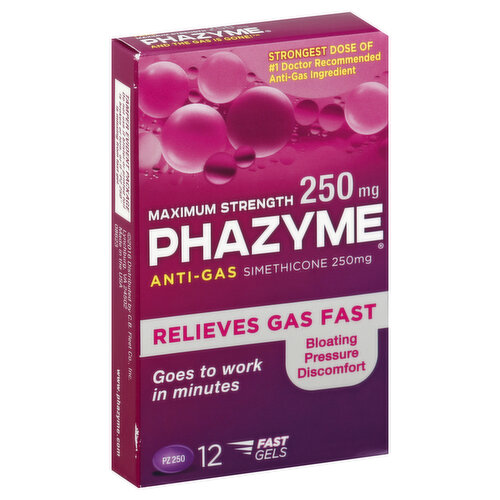 Phazyme Anti-Gas, Maximum Strength, 250 mg, Fast Gels