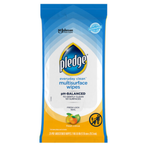 Pledge Multisurface Wipes - 25 Wipes