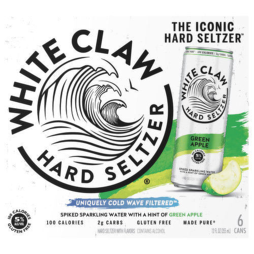 White Claw Hard Seltzer Hard Seltzer, Green Apple