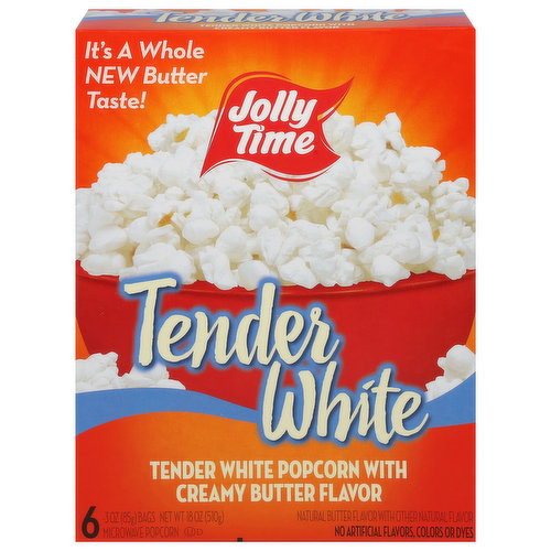 Jolly Time Popcorn, Microwave, Tender White