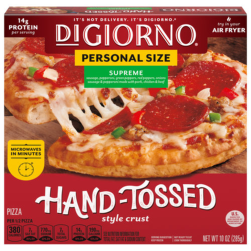 DiGiorno Pizza, Hand-Tossed Style Crust, Supreme, Personal Size