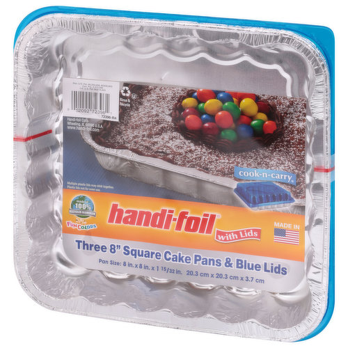 Save on Handi-Foil ECO-Foil Square Cake Pans & Lids 8 Inch Order Online  Delivery