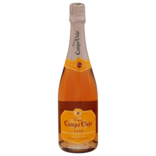 Established 1964. Gran Campo Viejo Cava Rose is deliciously elegant and smooth, full of red fruit characteristics with a persistent finish. Bottle fermented in the traditional method using Trepat wine, this wine will add a colourful sparkle to complement any occasion.