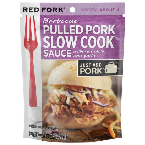 Serves about 4. Just add pork. A better way to slow cook. Uniquely American and downright delicious, tender pulled pork fuels contests and conversations throughout barbecue land. Our version is a contender-any night of the week. We love it piled high on burger buns with crunchy slaw. View product below.