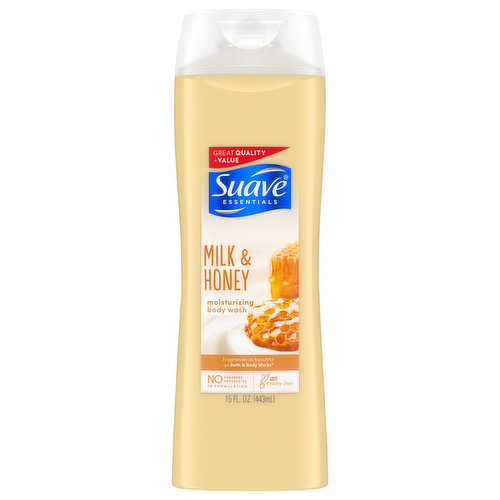 Suave Body Wash, Milk & Honey, Moisturing