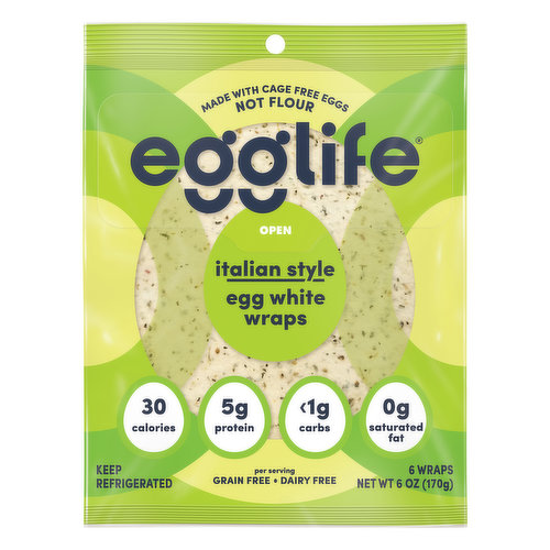 Egglife Egg White Wraps, Italian Style