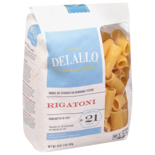 Delallo Pasta, Rigatoni, No. 21 Cut