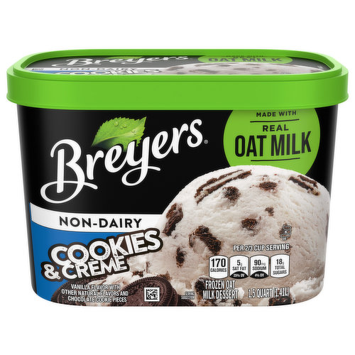Breyers Frozen Oat Milk Dessert, Non-Dairy, Cookies & Creme