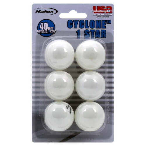 Halex Cyclone 1 Star Table Tennis Balls, 40 mm