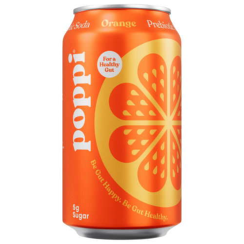 Poppi Prebiotic Soda, Orange