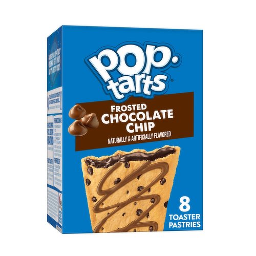 Pop-Tarts Frosted Chocolate Chip Drizzle toaster pastries are a delicious treat to look forward to any time of day. Includes one, 13.5-ounce box of Chocolate Chip Drizzle Pop-Tarts. Jump-start your day with a sweet and decadent blast of gooey, chocolate-flavored filling encased in a chocolate chip pastry crust with chocolate drizzle frosting. It’s a quick and tasty anytime snack for the whole family; Pop-Tarts toaster pastries are an ideal companion for lunchboxes, after-school snacks, and busy, on-the-go moments. Not just for mornings, the versatile deliciousness of Pop-Tarts fits into your lifestyle just about anywhere there's time for a snack. Store them in your desk drawer for a pick-me-up at the office, keep them on hand in your pantry for a sweet after-dinner treat, or bring some in the car for a satisfying snack on the road. These toaster pastries also make welcome additions to care packages, goodie bags, and gift baskets. Just pop them in your toaster for a crisp, warm crust, heat them in the microwave, or enjoy them right out of the foil with a glass of ice-cold milk.