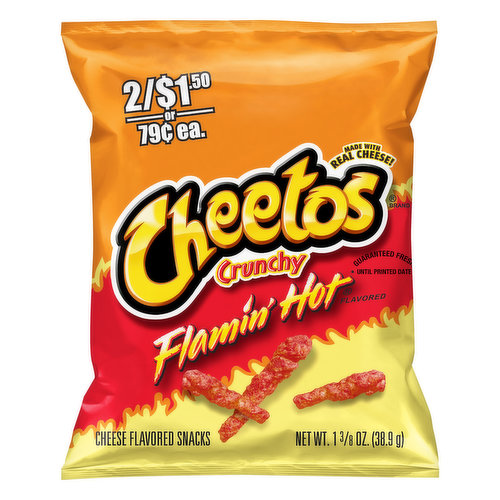 Cheetos Crunchy Flamin' Hot Cheese Flavored Snacks, 9 Oz. 