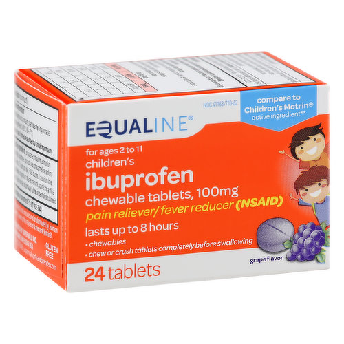 Equaline Ibuprofen, Children's, 100 mg, Chewable Tablets, Grape Flavor