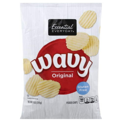 Essential Everyday Potato Chips, Original, Wavy