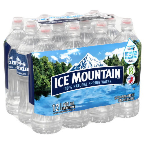 Ice Mountain 100% Natural Spring Water Bottles (12 oz x 12 ct)