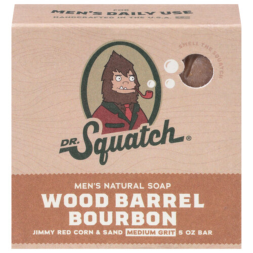 Dr. Squatch Natural Soap for Men - Wood Barrel Bourbon, 5 oz