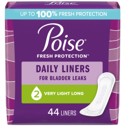 Poise Daily Liners, Very Light, Long