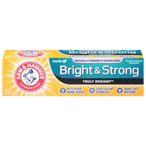 Arm & Hammer Truly Radiant Toothpaste, Fluoride Anticavity, Crisp Mint, Bright & Strong