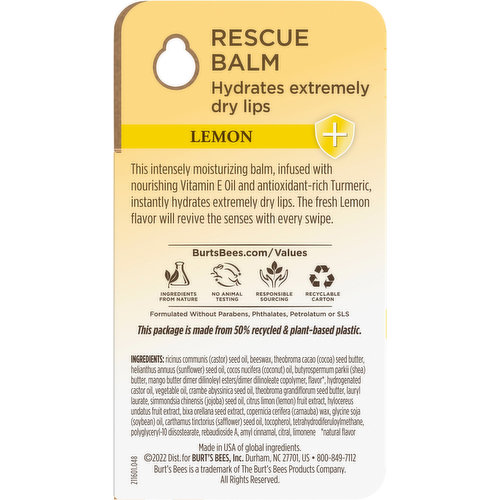 Burt's Bees Lip Balm Rescue 4 Pack