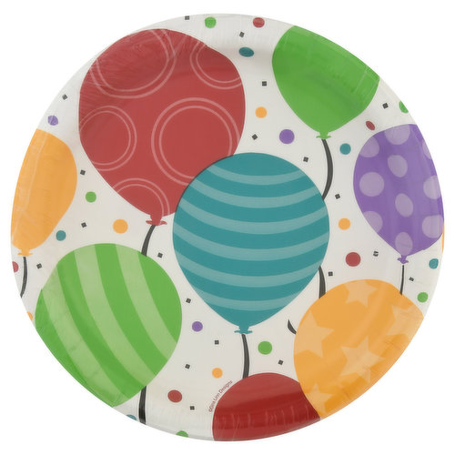Celebrations Plates, Shimmering Balloons