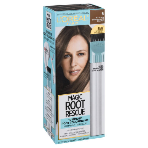 L'Oreal Magic Root Rescue Permanent Haircolor, 10 Minute, Light Brown 6