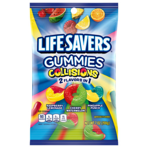 Life Savers Gummies, Collisions, 2 Flavors in 1