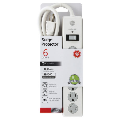 GE Surge Protector, 6 Outlets