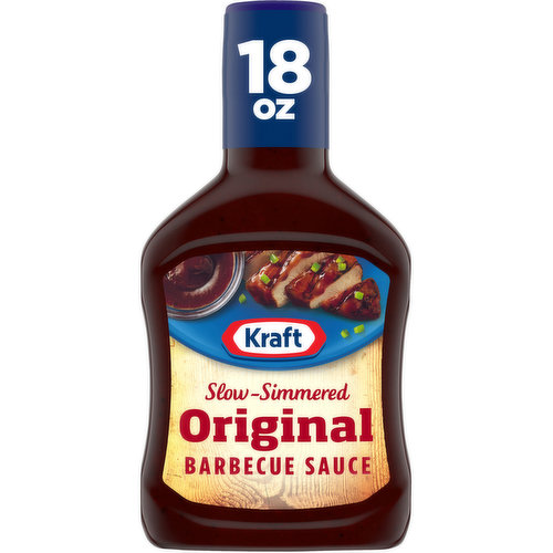 Kraft Original Slow-Simmered Barbecue Sauce & Dip adds bold, robust barbecue flavor to almost anything. Bursting with molasses, apple cider vinegar, spices and smoky hickory flavor, this 18 ounce resealable bottle of slow-simmered family favorite barbecue sauce delivers mouthwatering flavor in every bite. Kraft barbecue sauce is thick enough for spreading or dipping, and it makes a great meat marinade. Our barbecue sauce is a great addition to all your favorite family meals. Try using our barbecue sauce as a marinade for chicken, pork and beef, or as a dipping sauce for wings and nuggets.