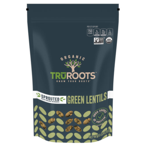 TruRoots Know Your Roots Green Lentils, Organic, Sprouted