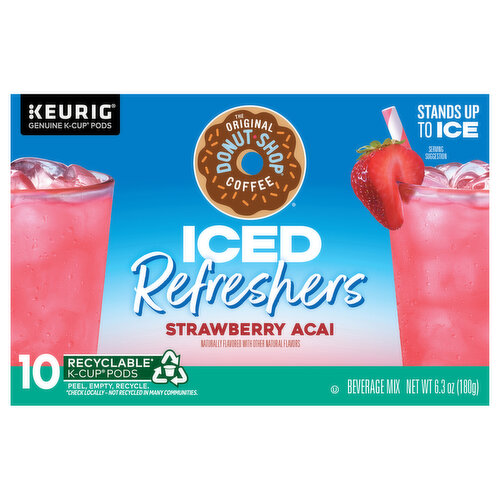 The Original Donut Shop Beverage Mix, Strawberry Acai, Iced Refreshers, K-Cup Pods