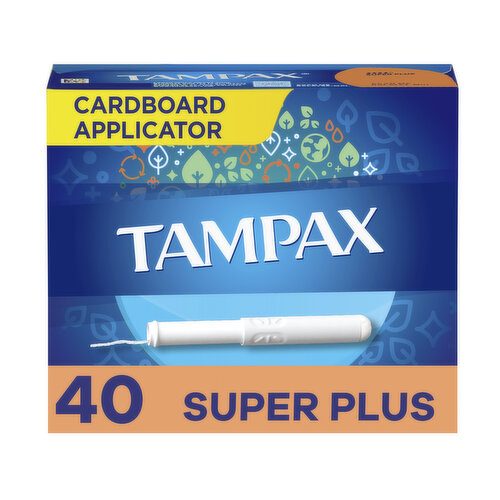 Tampax Tampax Cardboard Tampons Super Plus Absorbency, 40 Ct