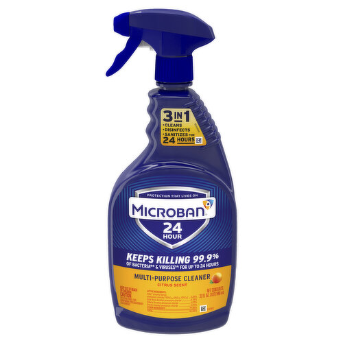 Microban Microban 24 Hour Multi-Purpose Cleaner, Citrus Scent, 32 fl oz