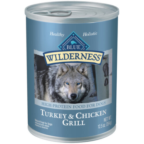 Blue Buffalo BLUE Wilderness Wilderness High Protein, Natural Adult Wet Dog Food, Turkey & Chicken Grill