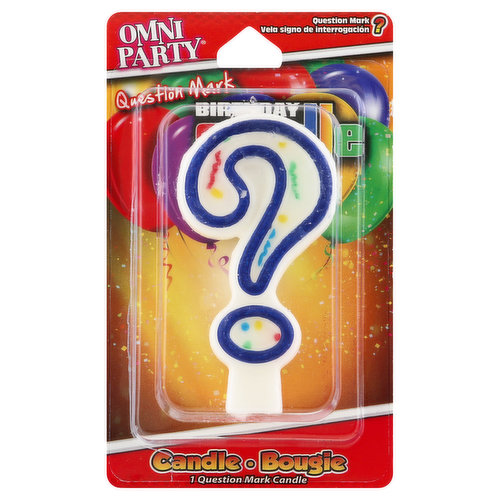 Omni Party Candle, Birthday, Question Mark