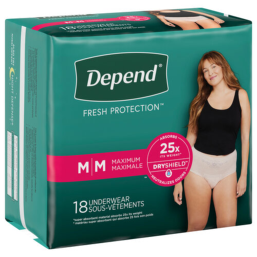 Depend Fresh Protection Incontinence Underwear for Women Maximum