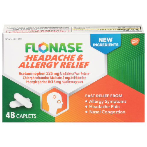 Flonase Headache & Allergy Relief, Caplets
