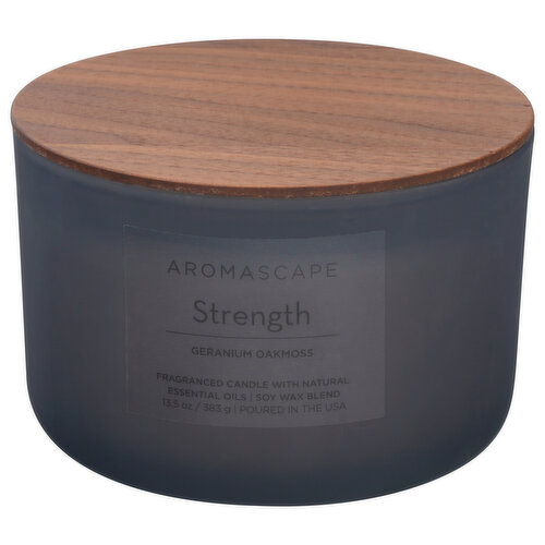 Aromascape Candle, Geranium Oakmoss, Strength