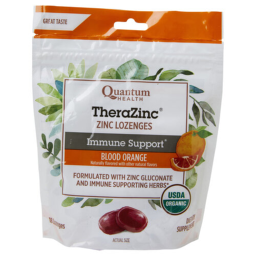 Quantum Health TheraZinc, Immune Support, Lozenges, Blood Orange