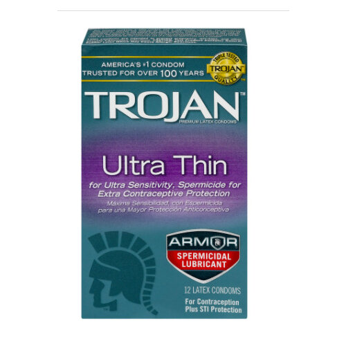 Trojan  Sensitive Condoms Ultra Thin Spermicidal