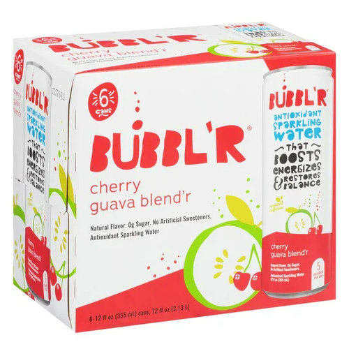Antioxidant Sparkling Water - cherry guava blend'r - 6 pk/12 fl oz. Cans