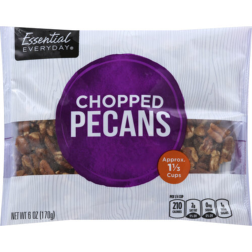 Approx 1-1/3 cups. Per 1/4 Cup: 210 calories; 2 g sat fat (9% DV); 0 mg sodium (0% DV); 1 g total sugars. Great products at a price you'll love, that's Essential Everyday. Our goal is to provide the products your family wants, a substantial savings versus comparable brands. We're so confident that you'll love Essential Everyday, we stand behind our products with a 100% satisfaction guarantee. 100% quality guaranteed. Like it or let us make it right. That's our quality promise. essentialeveryday.com. Product of USA and Mexico.