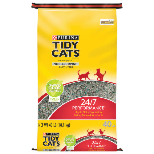Tidy Cats Cat Litter, Clay, Non-Clumping, 24/7 Performance