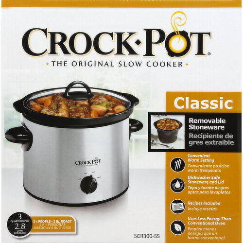 Crock Pot SCR300-SS 3-Quart Stainless Steel Slow Cooker Round Manual